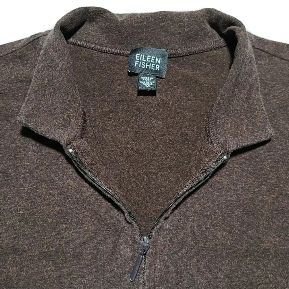 Eileen Fisher High Collar Full Zip Knit Jacket - Picture 4 of 4